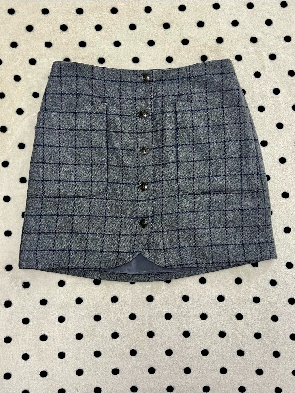 Madewell Wool Button-Front Plaid Skirt Size 4